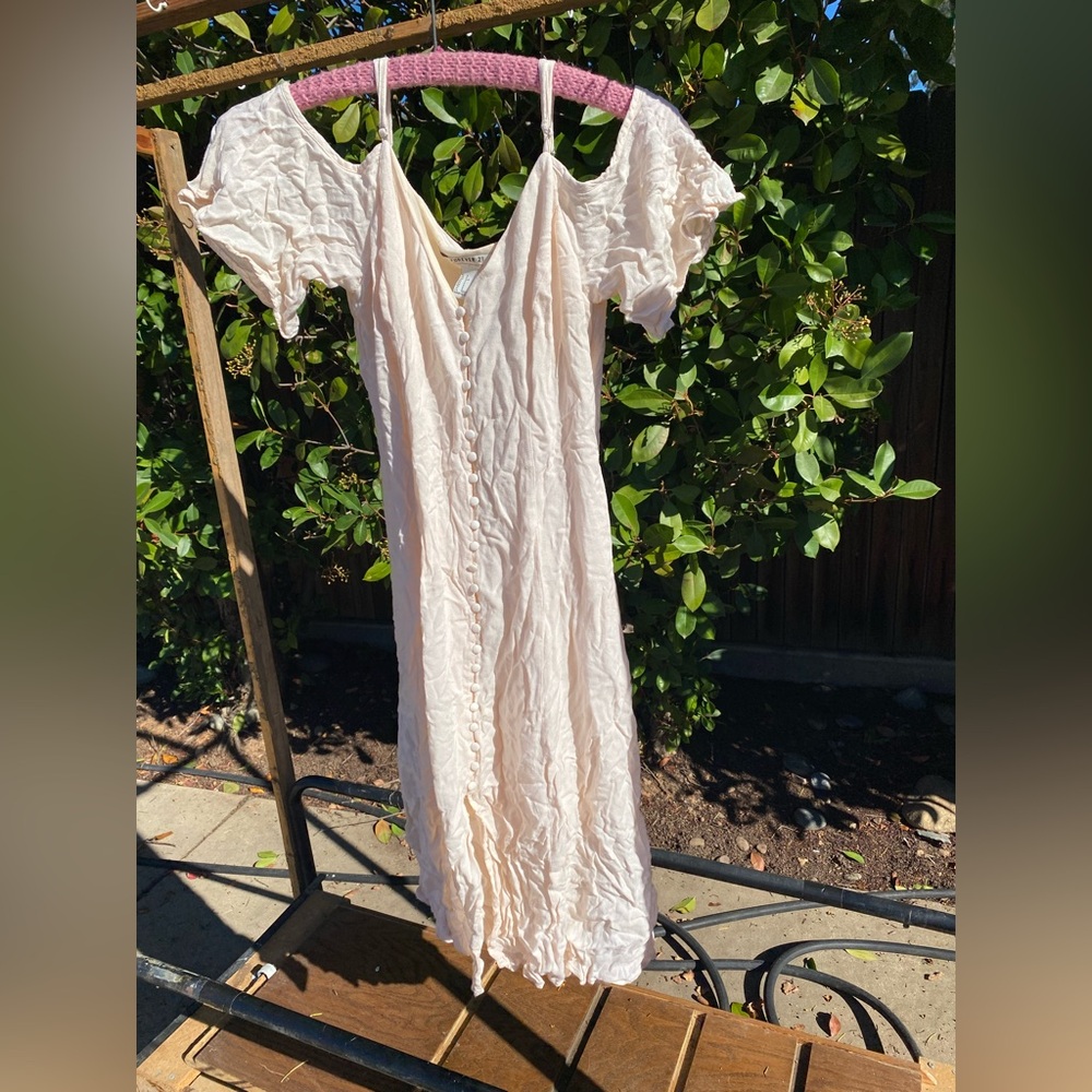 Forever Collectibles Cream Midi Dress